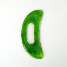 Resin Scraping Board Large Machete Full Body Massage Lazy Crescent Amber (Color: green)