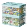 2 Pack Collapsible Storage Bins with Lids, Clear Plastic Foldable Storage Box, Stackable Storage Containers for Organizing, White