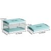 2 Pack Collapsible Storage Bins with Lids, Clear Plastic Foldable Storage Box, Stackable Storage Containers for Organizing, White