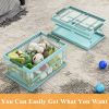2 Pack Collapsible Storage Bins with Lids, Clear Plastic Foldable Storage Box, Stackable Storage Containers for Organizing, White